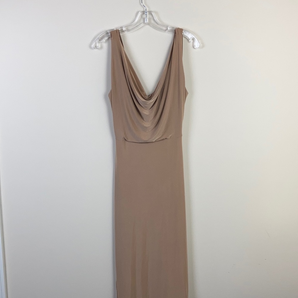 Nude Drape Front Dress